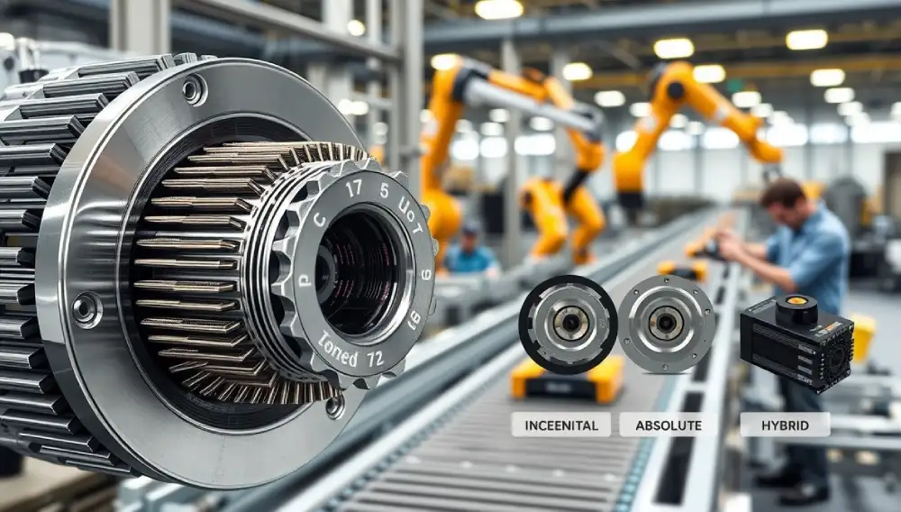 Close-up View of a Mechanical Encoder