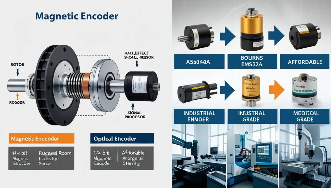 Magnetic Encoder Mounted on Motor Shaft