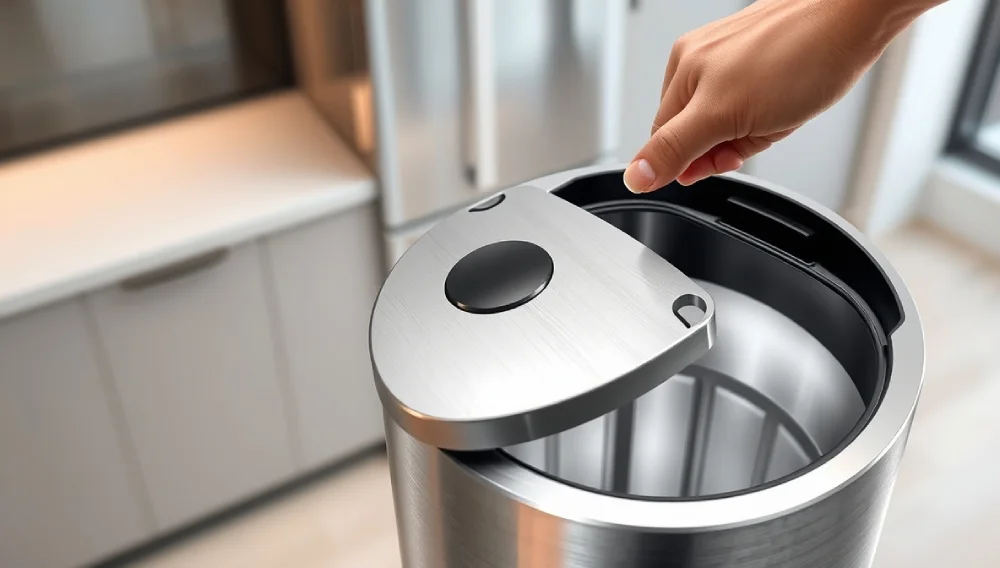 Smart Sensor Trash Can in a Living Room