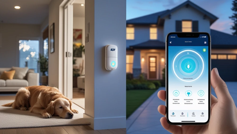 ADT Wireless Indoor Motion Sensor in Living Room