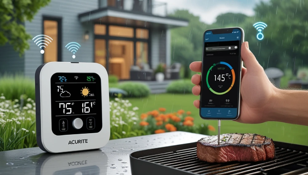 AcuRite Rain Gauge Measuring Rainfall in Garden