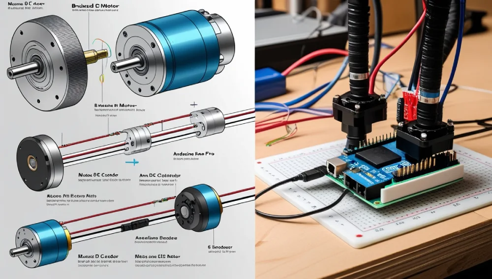 Brushless DC Motor with Encoder in CNC Setup