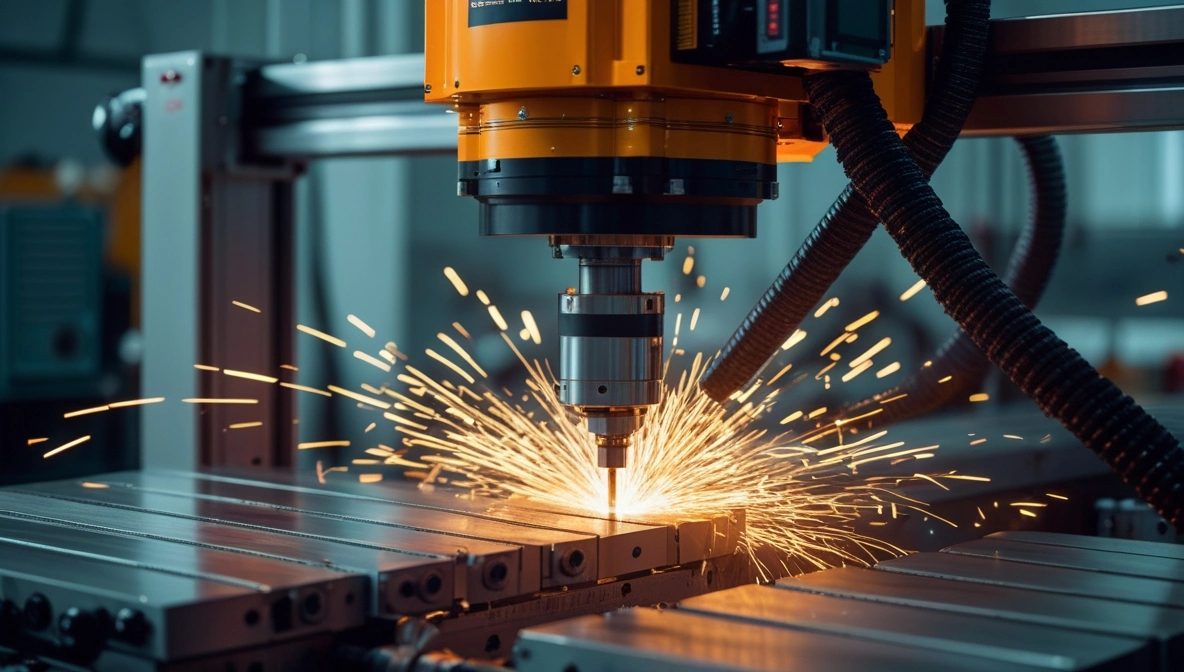 High torque stepper motor cutting metal with high torque and precision.