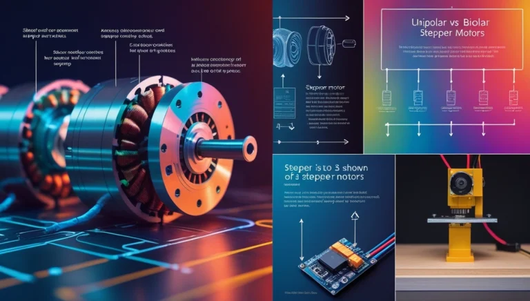 Visual of how stepper motors work with highlighted pulse-driven precision movement.