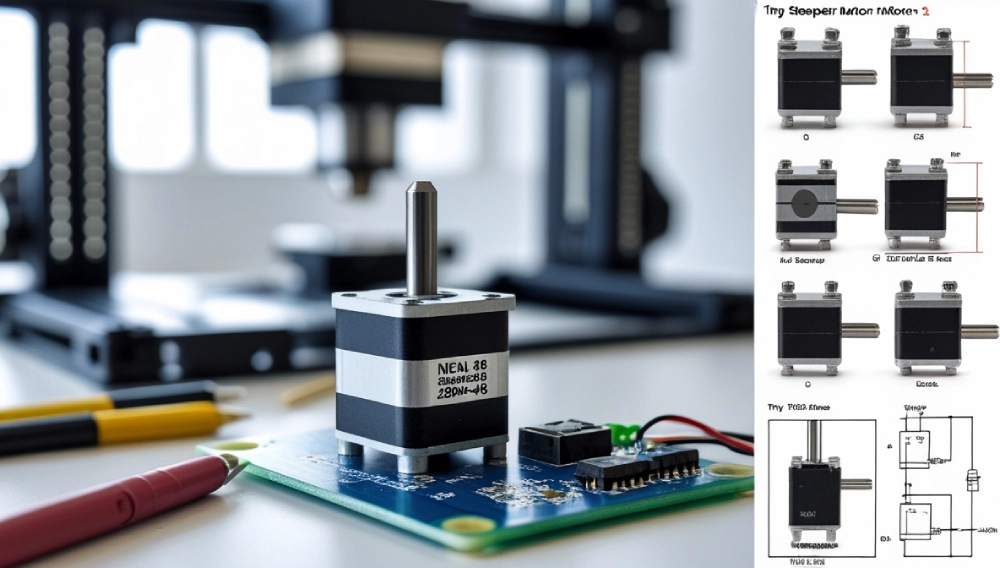Internal labeled diagram of a miniature stepper motor