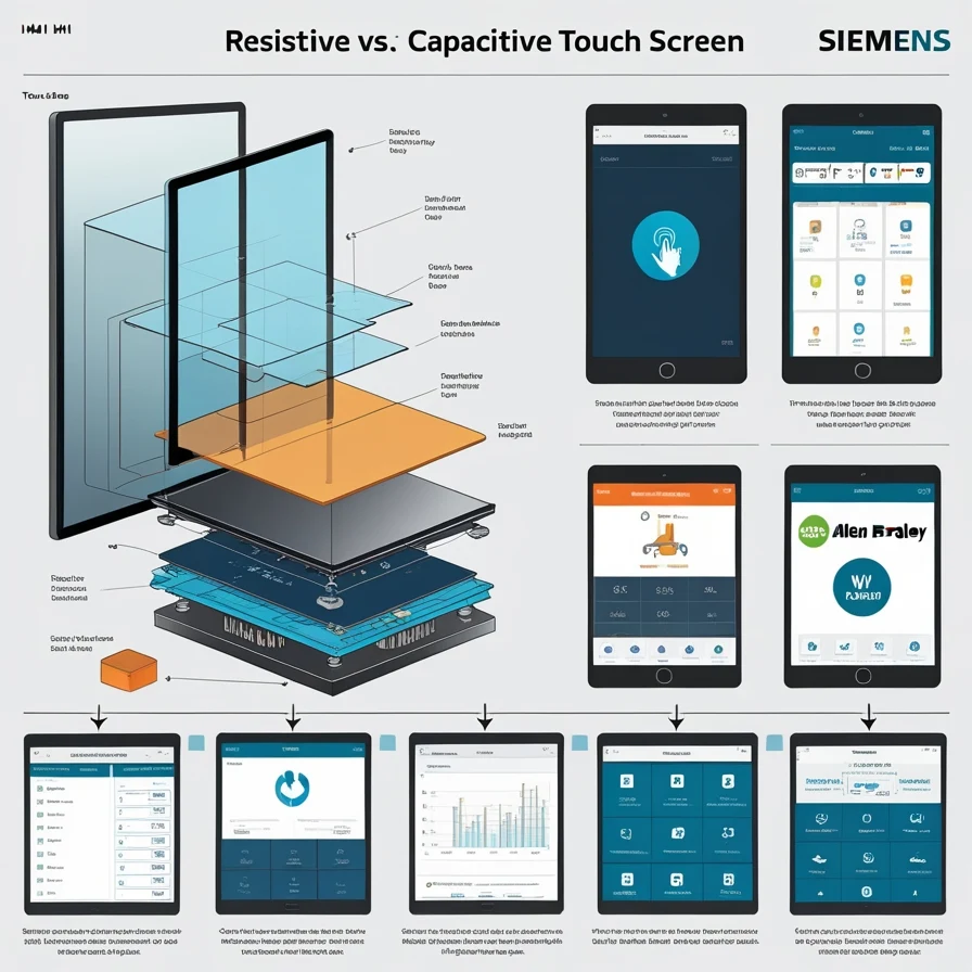 Comparison of HMI touch screens from top brands like Siemens and Allen-Bradley