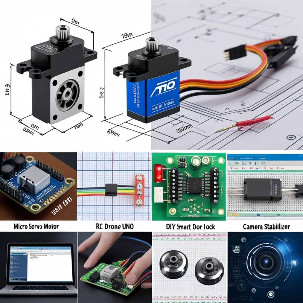 Diagram comparing micro servo motor and standard servo