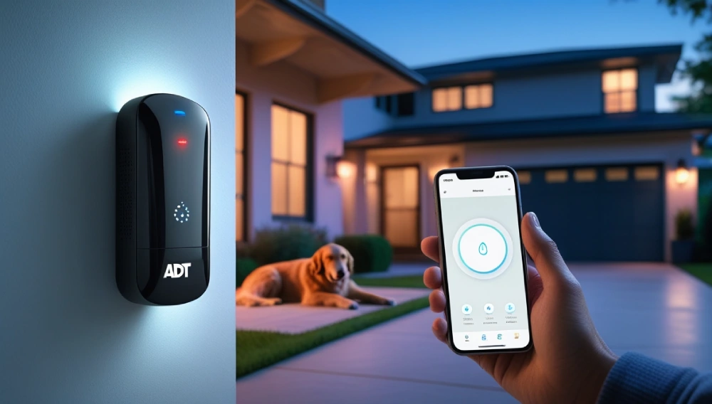 Outdoor ADT Motion Sensor Installed Near Driveway