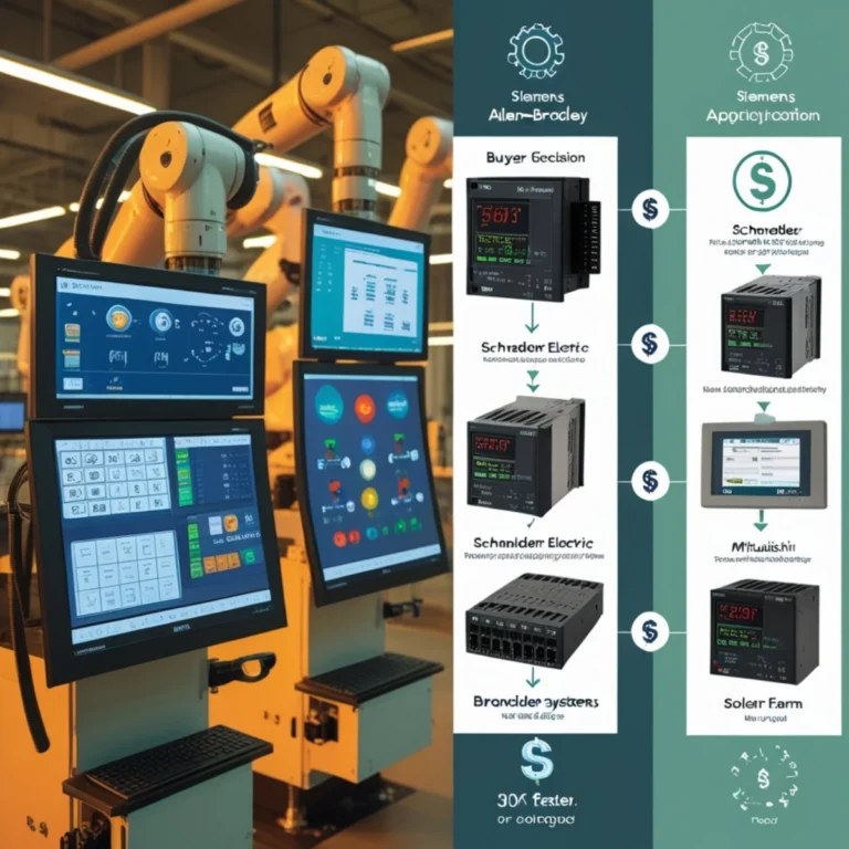 Modern factory using programmable logic controller manufacturers’ products for automation
