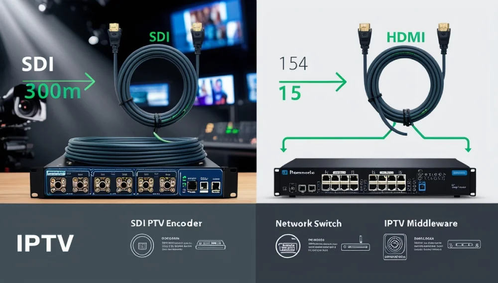SDI IPTV Encoder in Broadcast Studio