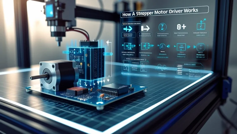 Stepper Motor Driver controlling a stepper motor in a CNC environment