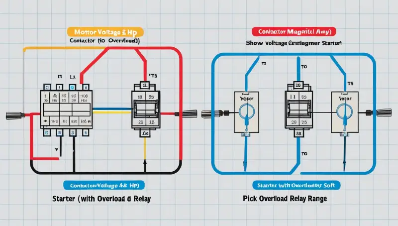 Wiring diagram illustrating connections for Cutler Hammer motor starter
