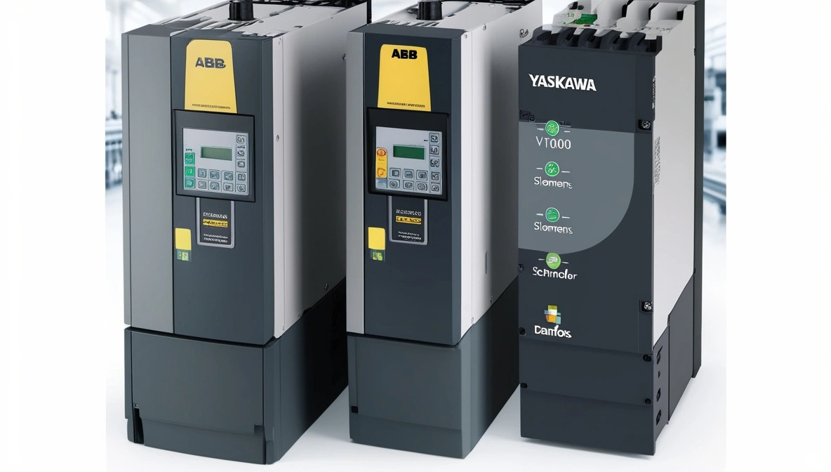 Industrial control panel featuring top VFD brands for 2025