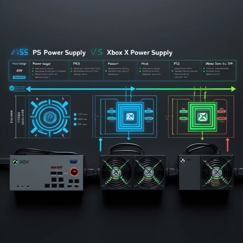 Visual diagram comparing switching and linear power supply efficiency